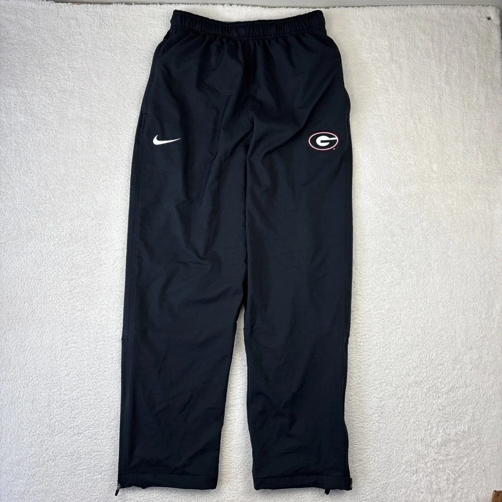 GEORGIA BULLDOGS x NIKE Dri-Fit Track Pants Mens Medium Straight Leg Zip‎ Ankle